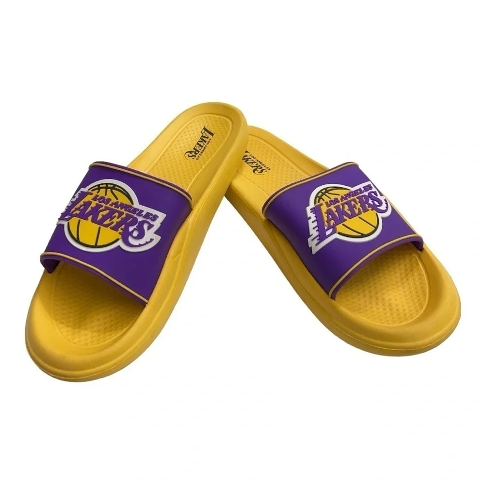 NBA LA Lakers Men’s Slides Purple Yellow Basketball Sandals UK 8